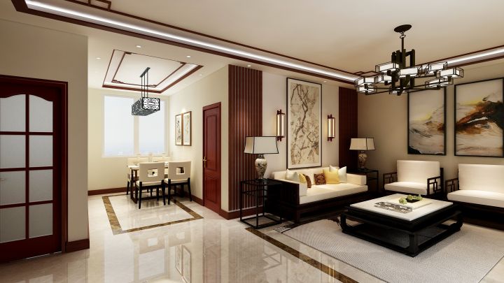 龍庭時(shí)代145㎡簡(jiǎn)中式案例