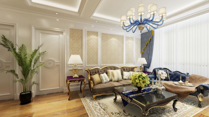 幸福花園134㎡歐式風(fēng)格案例