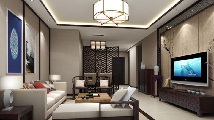 金瑞國際108㎡簡中式風(fēng)格案例