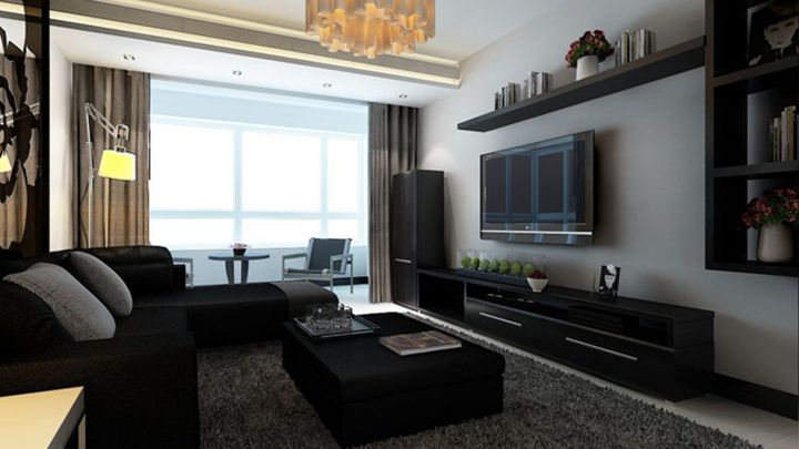 世紀龍庭100㎡現(xiàn)代簡約黑白灰