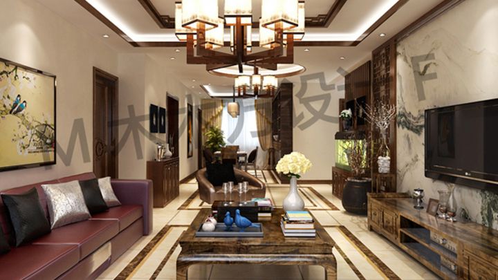 恒茂國際176㎡新中式風(fēng)格案例