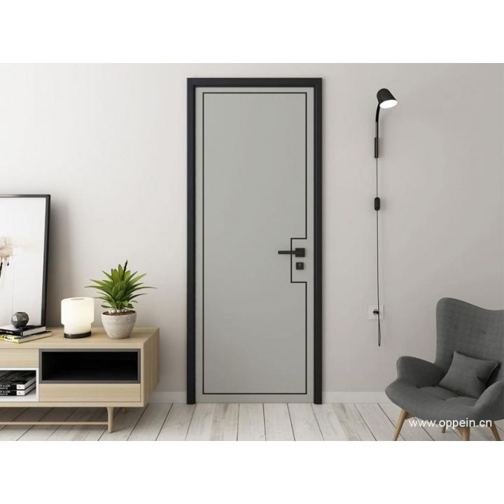 歐鉑尼黑白幾何烤漆臥室門