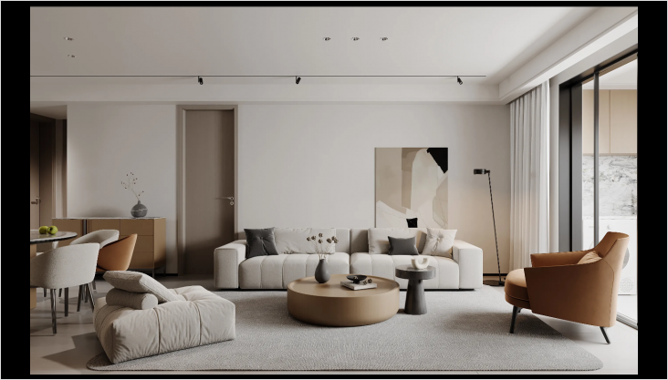 143㎡實(shí)用簡(jiǎn)約風(fēng)一鏡到底